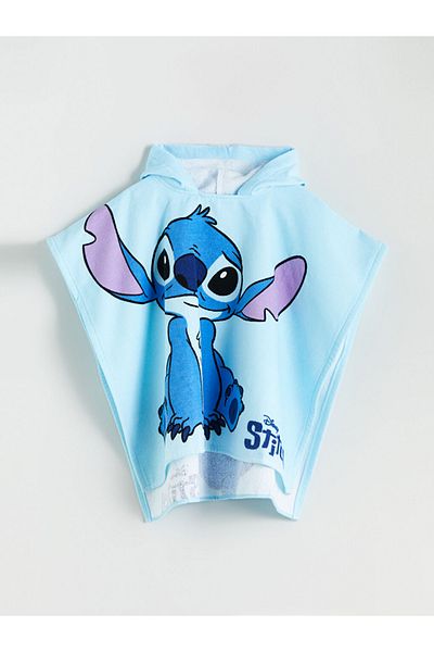 LC Waikiki Prosop de plajă pentru fetiță cu imprimeu Lilo și Stitch albastru