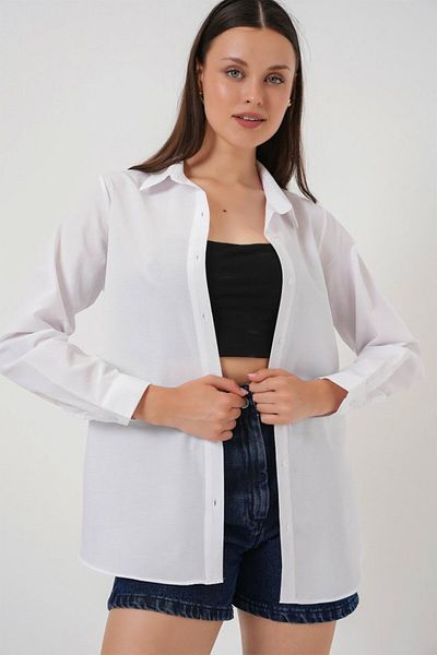 Simala Long Sleeve Basic Shirt 20279 - White