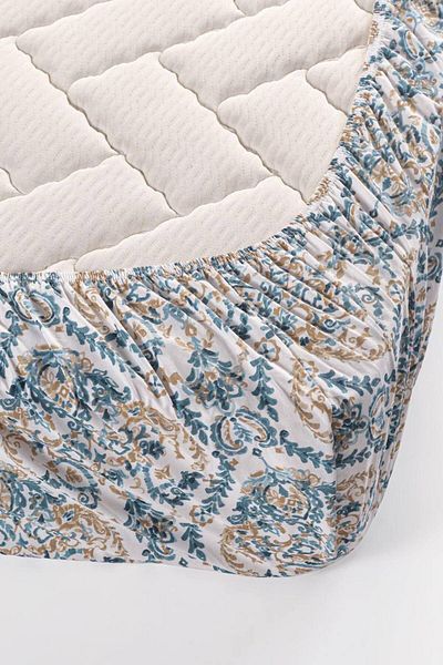 Sudemhome Oslo Double Cotton Sheet Elastic Pique Set Blue