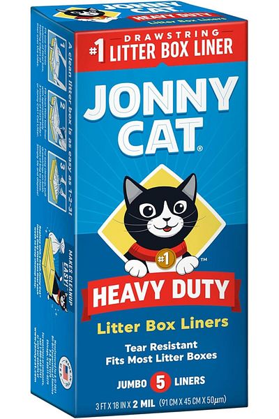 JONNY CAT Heavy Duty Litter Box Liners, Jumbo, 5ct