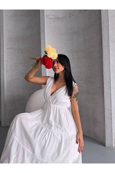 ILLE Φόρεμα με γιακά casual λινό