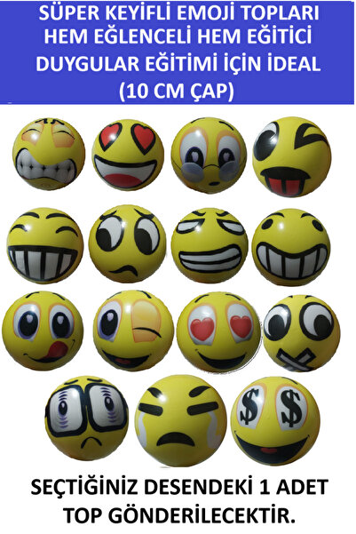 ZETCONCEPT SÜPER KEYİFLİ EMOJİ TOPLARI - HEM EĞLENCELİ HEM EĞİTİCİ - 10 CM ÇAPINDA DUYGULAR EĞİTİMİ İÇİN İDEAL