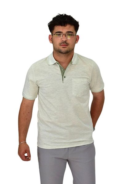 DYNAMO Men's Polo Neck Button T-Shirt T-224 Bgl-St04590