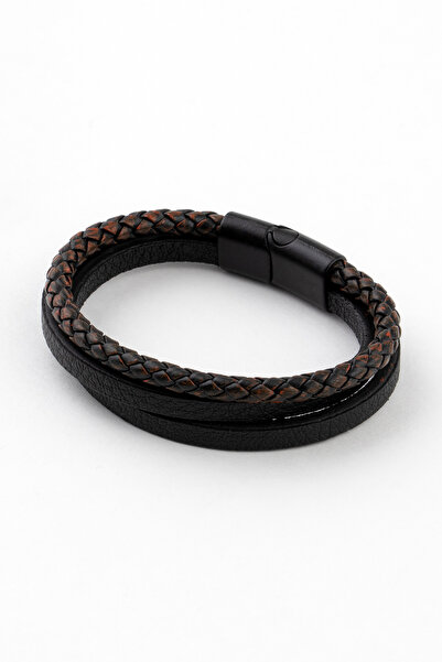 Sortie Aksesuar سوار مغناطيسي من الجلد الطبيعي للرجال