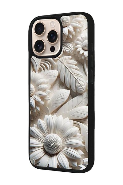 Aksel Kılıf Apple iPhone 16 Pro Compatible Printed, Matte Black, Soft Silicone, Protective, Shock Absorbing Cover, Case