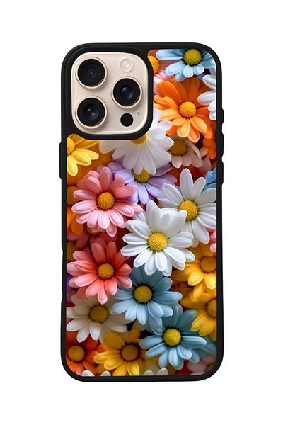 Aksel Kılıf Apple iPhone 16 Pro Compatible Printed, Matte Black, Soft Silicone, Protective, Shock Absorbing Cover, Case