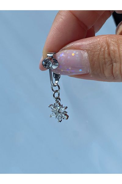 kurukafagift Steel Navel Piercing Magnet Holeless Use Compression Snowflake Model