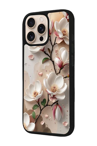 Aksel Kılıf Apple iPhone 16 Pro Compatible Printed, Matte Black, Soft Silicone, Protective, Shock Absorbing Cover, Case