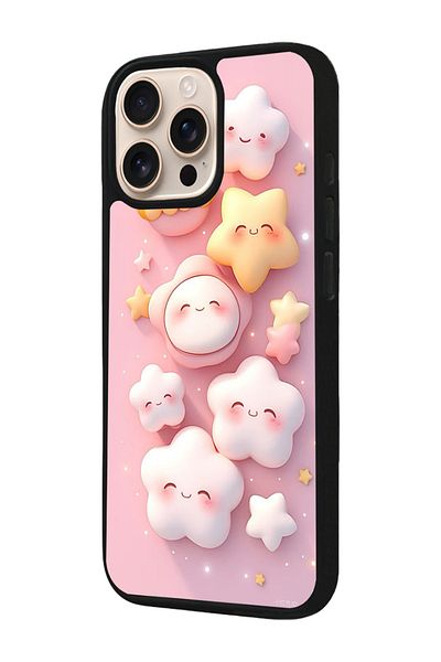 Aksel Kılıf Apple iPhone 16 Pro Compatible Printed, Matte Black, Soft Silicone, Protective, Shock Absorbing Cover, Case