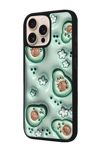 Aksel Kılıf Apple iPhone 16 Pro Compatible Printed, Matte Black, Soft Silicone, Protective, Shock Absorbing Cover, Case