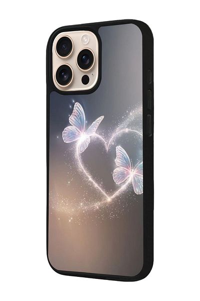 Aksel Kılıf Apple iPhone 16 Pro Compatible Printed, Matte Black, Soft Silicone, Protective, Shock Absorbing Cover, Case