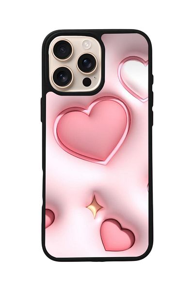 Aksel Kılıf Apple iPhone 16 Pro Compatible Printed, Matte Black, Soft Silicone, Protective, Shock Absorbing Cover, Case