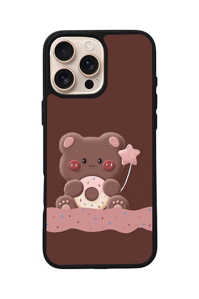 Aksel Kılıf Apple iPhone 16 Pro Compatible Printed, Matte Black, Soft Silicone, Protective, Shock Absorbing Cover, Case