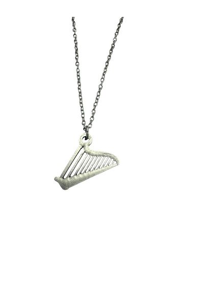 Herşey Nota Harp Musical Instrument Necklace – 60 cm Chain – Unisex Artistic Jewelry