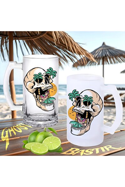 Genel Markalar Kurukafa palm buzlu ya da buzsuz bira bardağı - Baskılı Kupa B...