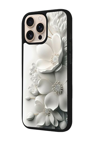 Aksel Kılıf Apple iPhone 16 Pro Compatible Printed, Matte Black, Soft Silicone, Protective, Shock Absorbing Cover, Case