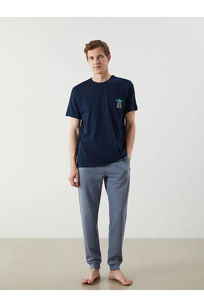 LC Waikiki Σετ ανδρικών πιτζάμες Navy Blue Standard Fit