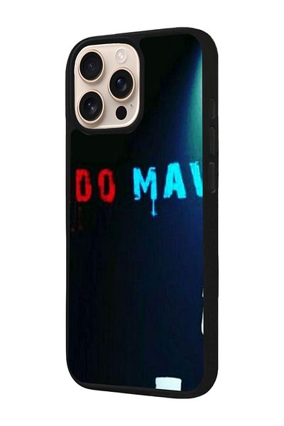 Aksel Kılıf Apple iPhone 16 Pro Compatible Printed, Matte Black, Soft Silicone, Protective, Shock Absorbing Cover, Case
