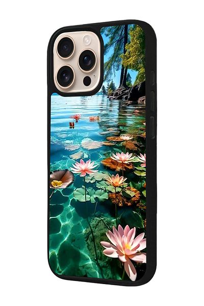 Aksel Kılıf Apple iPhone 16 Pro Compatible Printed, Matte Black, Soft Silicone, Protective, Shock Absorbing Cover, Case