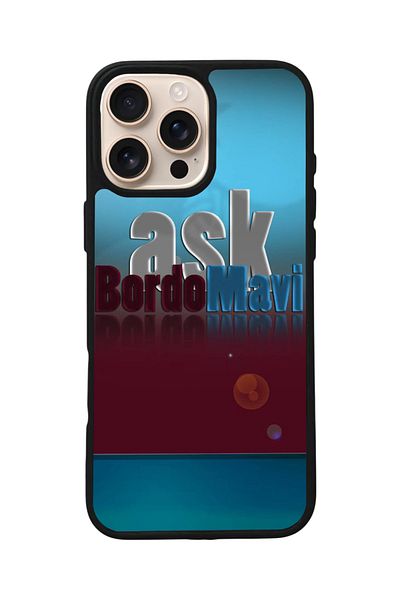 Aksel Kılıf Apple iPhone 16 Pro Compatible Printed, Matte Black, Soft Silicone, Protective, Shock Absorbing Cover, Case