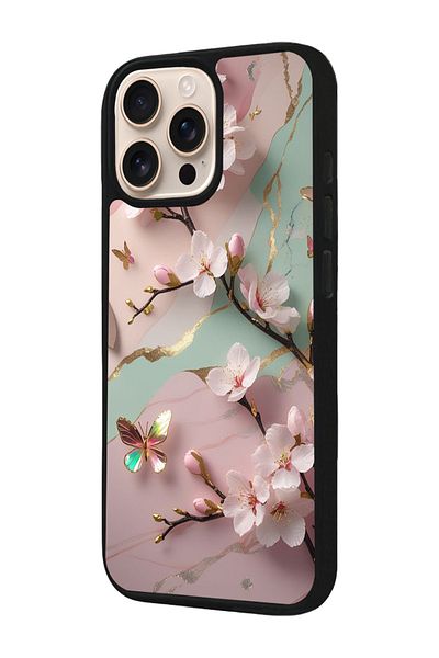 Aksel Kılıf Apple iPhone 16 Pro Compatible Printed, Matte Black, Soft Silicone, Protective, Shock Absorbing Cover, Case