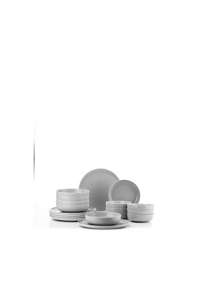 Kütahya Porselen 18dílná jídelní sada Kutahya Porselen Moderna Matte pro 6 osob z šedého porcelánu