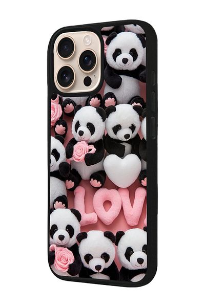 Aksel Kılıf Apple iPhone 16 Pro Compatible Printed, Matte Black, Soft Silicone, Protective, Shock Absorbing Cover, Case