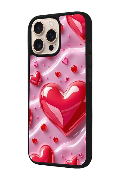 Aksel Kılıf Apple iPhone 16 Pro Compatible Printed, Matte Black, Soft Silicone, Protective, Shock Absorbing Cover, Case