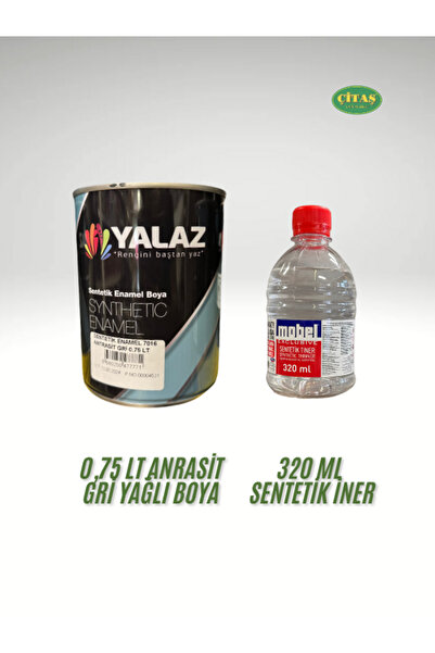 ÇİTAŞ 1 KG ANTRASİT GRİ SENTETİK YAĞLI BOYA AHŞAP BOYASI - 320 ML SENTETİK TİNER