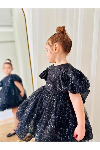 Linarookids Black Stone Vintage Baby Girl Dress