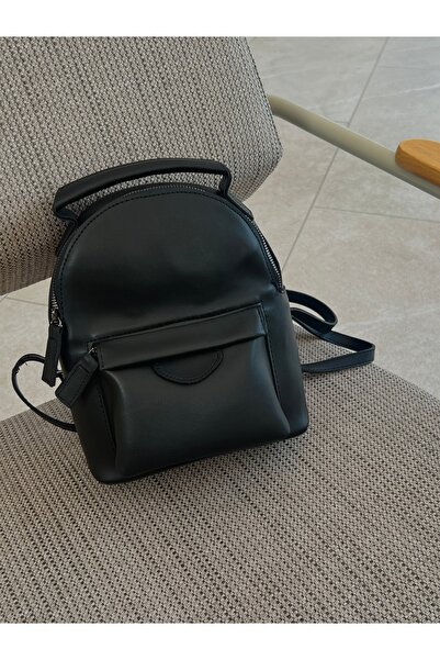 olivia gate Zippered Leather Backpack