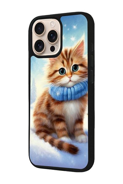 Aksel Kılıf Apple iPhone 16 Pro Compatible Printed, Matte Black, Soft Silicone, Protective, Shock Absorbing Cover, Case
