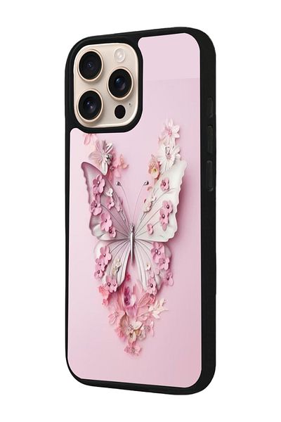 Aksel Kılıf Apple iPhone 16 Pro Compatible Printed, Matte Black, Soft Silicone, Protective, Shock Absorbing Cover, Case
