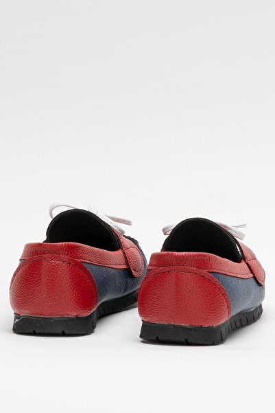 Liger Women's Bowknot Daily Ballerina Shoes Dark Blue - Red