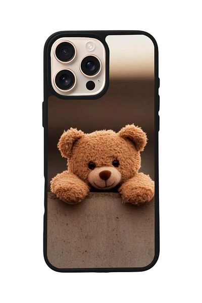 Aksel Kılıf Apple iPhone 16 Pro Compatible Printed, Matte Black, Soft Silicone, Protective, Shock Absorbing Cover, Case
