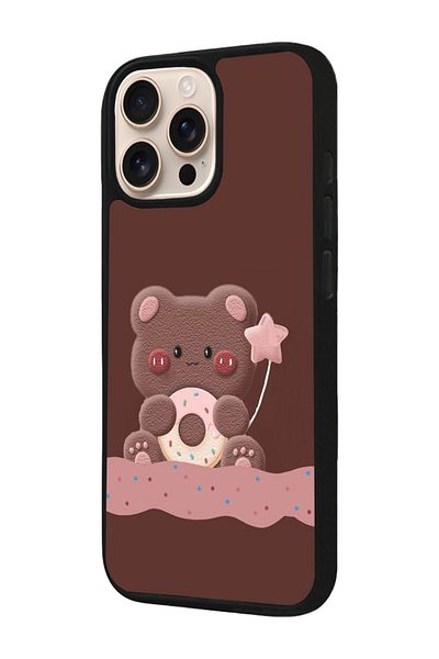Aksel Kılıf Apple iPhone 16 Pro Compatible Printed, Matte Black, Soft Silicone, Protective, Shock Absorbing Cover, Case