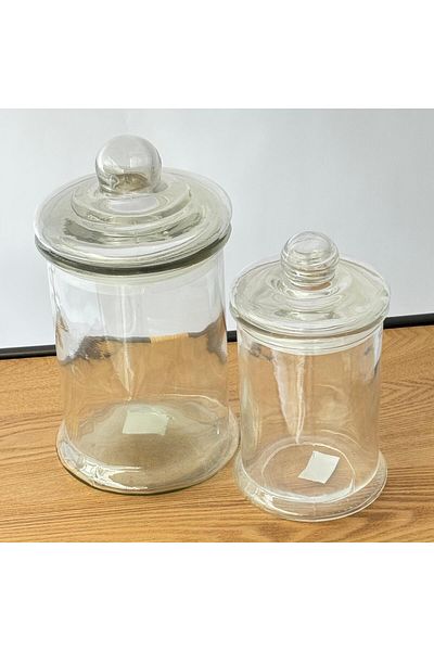 Living Glass storage jar set, airtight with a glass lid, 2 pieces