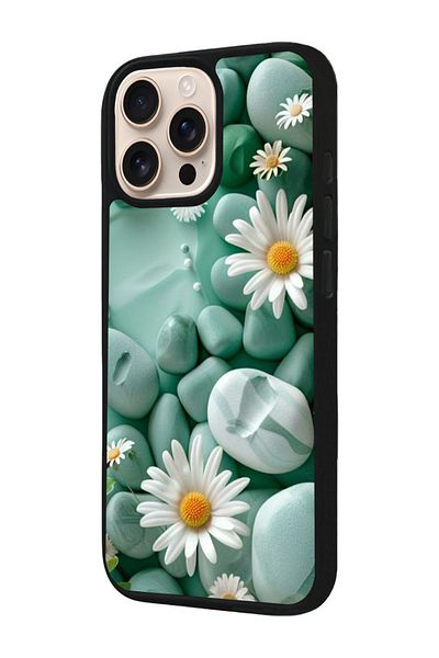 Aksel Kılıf Apple iPhone 16 Pro Compatible Printed, Matte Black, Soft Silicone, Protective, Shock Absorbing Cover, Case
