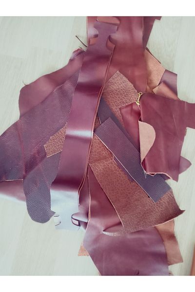 hoaryage Crazy Leather, Thick Genuine Cowhide Leather Pieces Mixed Sizes, Purse Wallet Holder Half Kilo