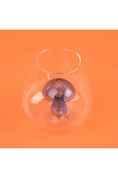 ASPARTAM Borosilicate Glass Soft Drink Glass with Kitchen Figure - Transparent / Blue - 360 ml