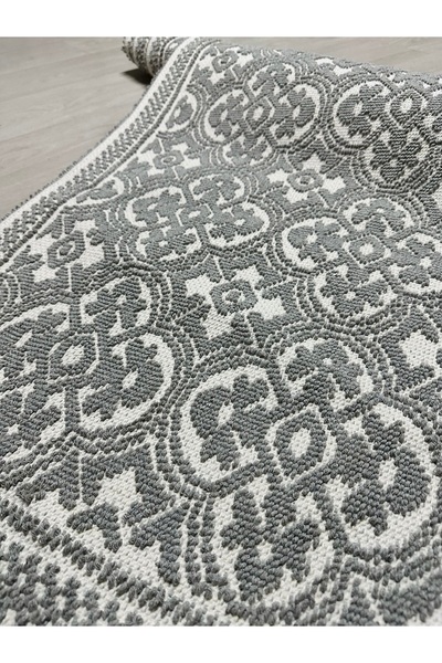 Çelsa Home Sementa Bukle Lüks Pamuklu Kilim Ekru-gri 70x150 Cm / 80x200 Cm / 80x300 Cm / 120x180 Cm