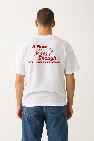 Eazy Co Nu este suficient Tricou alb unisex cu mânecă scurtă cu imprimeu în relief