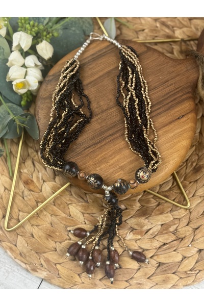 SEDEF TAKI Vintage figürlü işlemeli kolye