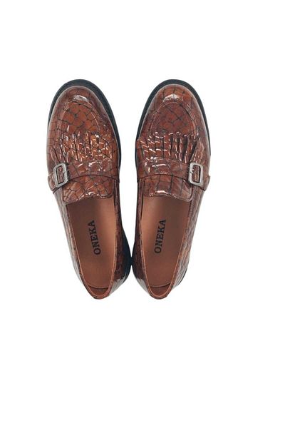 Oneka Shoes 420525Pty9657 Men's Casual Tassel Brown Crocodile