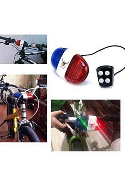 SyaMAG Bicycle Horn, Police Siren and Flashing Lights, 4 Sounds
