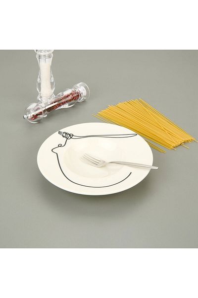 MATMEL Kitchen Fettuccine Pasta Plate - White - 27 cm