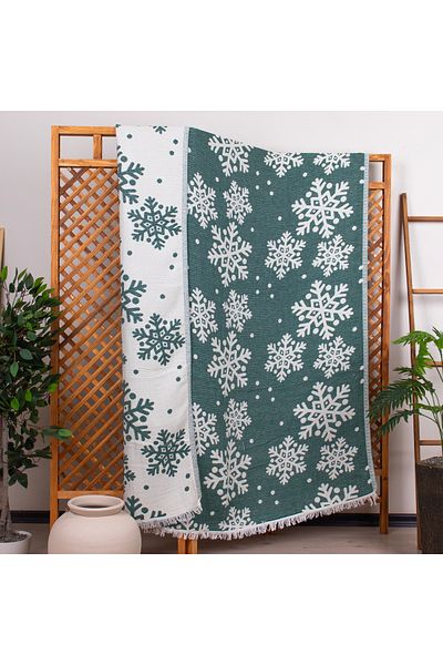 Befera Design 4 Layer Muslin Pique Single 100% Cotton Jacquard Bedspread Tv Blanket 140X200 Snowflake