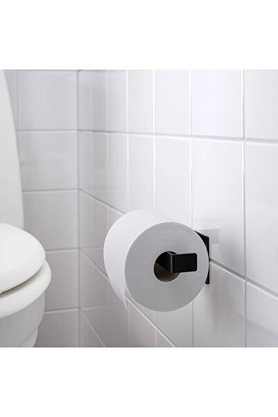 IKEA Çelik Tuvalet Kağıtlığı 13x8x6 Cm İkea Duvara Monte Tuvalet Kağıdı Standı Siyah Renk Stand