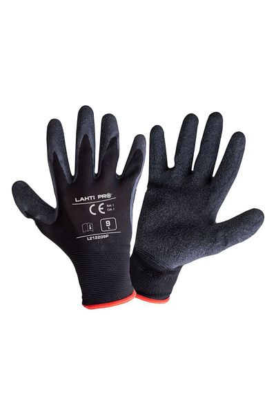 Lahti Pro Latex Glove With Polyester / Black - 8