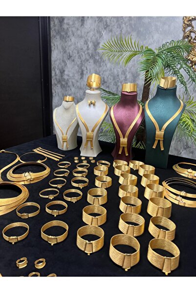 ÇAĞDAŞ GOLD TRB 19-7 Sıra Altın Kaplama Full Taşlı Trabzon Hasır Seti